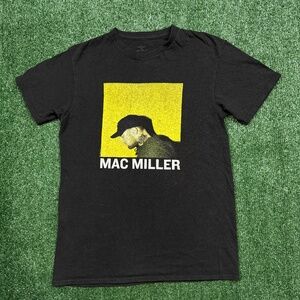 Mac Miller Graphic T Shirt Mens Size S Small Black Yellow Rap Tee Streetwear